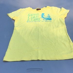 A yellow kid shirt for girls the size is large(10)